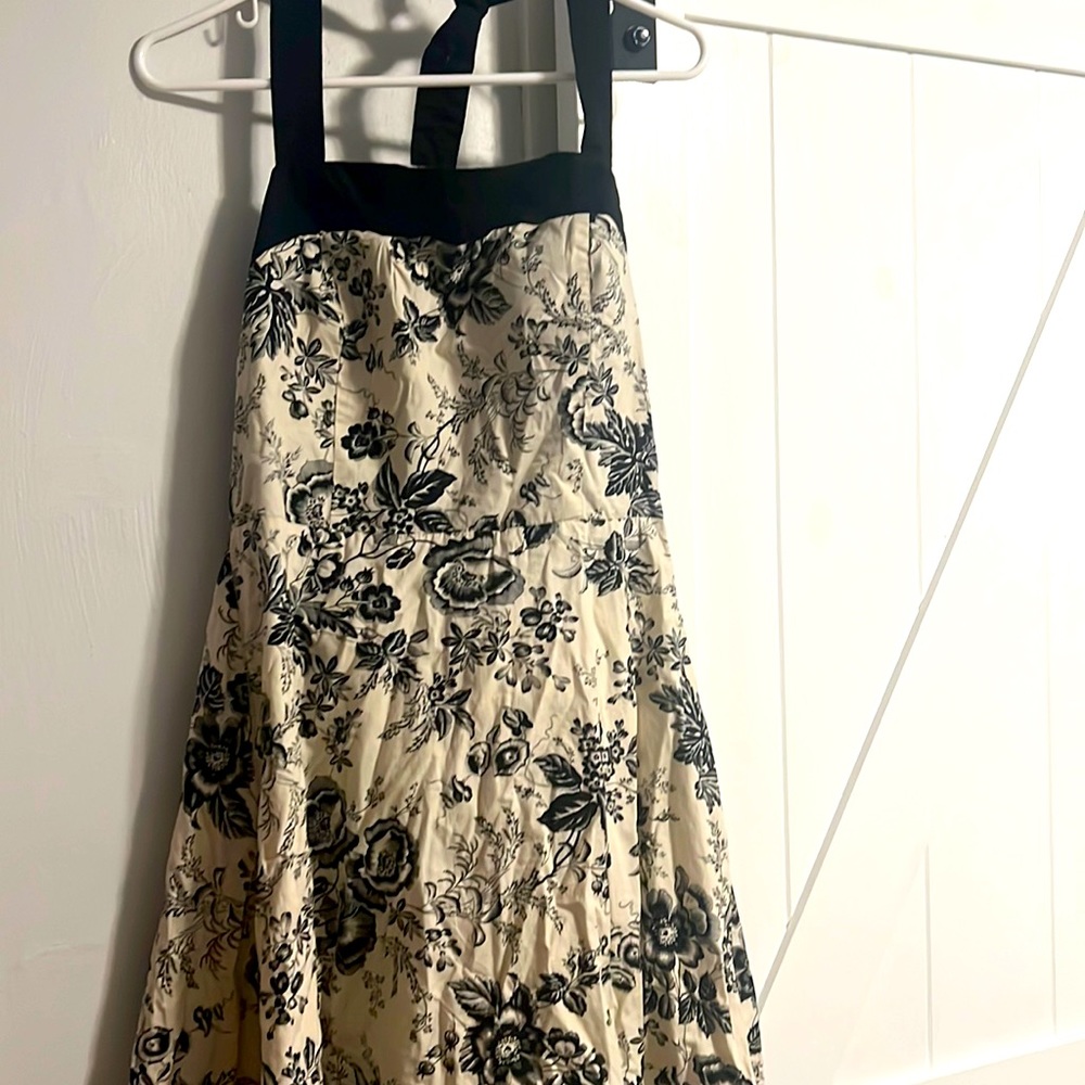 Black and cream floral dress